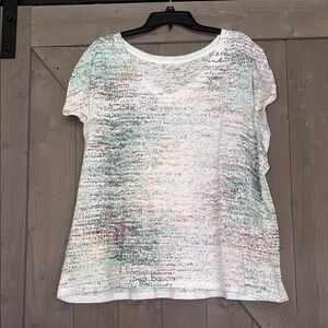Daisy Fuentes Pastel Patterned Short Sleeve Tee